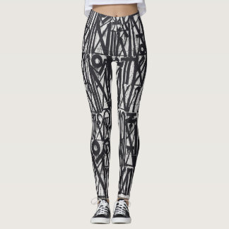 Tribal Graffiti All Over Print Leggings