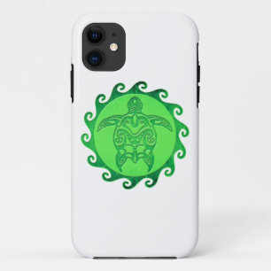Tribal Green Sea Turtle iPhone 11 Case
