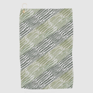 Tribal Green Stripes Abstract Pattern Golf Towel