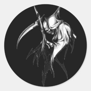 Tribal Grim Reaper Classic Round Sticker