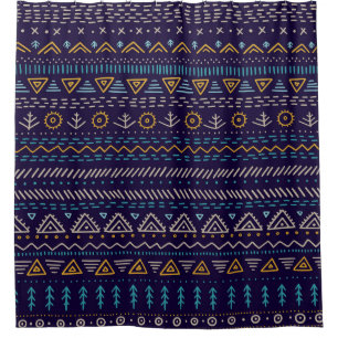 Tribal Hand-Drawn: Ethnic Seamless Pattern Shower Curtain