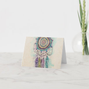 tribal hand paint dreamcatcher mandala design card