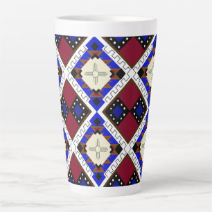 Tribal, Happiness, Native American Zia Latte Mug