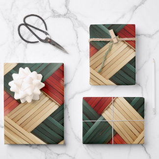 Tribal Harmony-African Basket Weave Festive Design Wrapping Paper Sheet