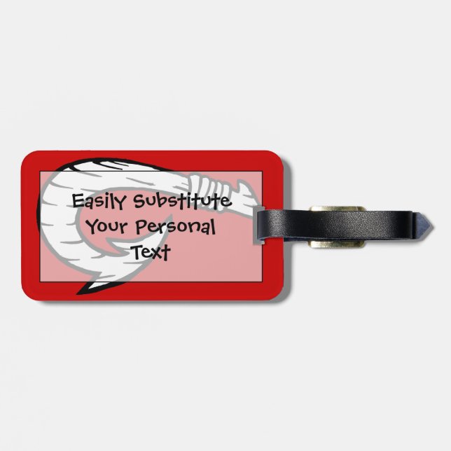 Tribal Hawaiian Fish Hook Luggage Tag (Back Horizontal)