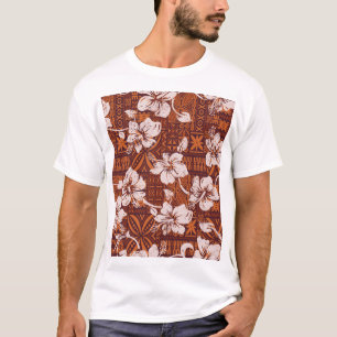 Tribal Hawaiian: Hibiscus Flower Wallpaper T-Shirt