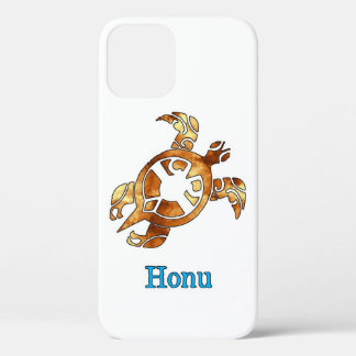 Tribal Hawaiian Sea Turtle in Gold iPhone 12 Case