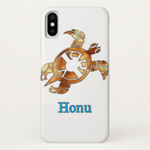 Tribal Hawaiian Sea Turtle in Gold iPhone X Case