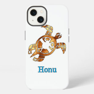 Tribal Hawaiian Sea Turtle in Gold iPhone 13 Case