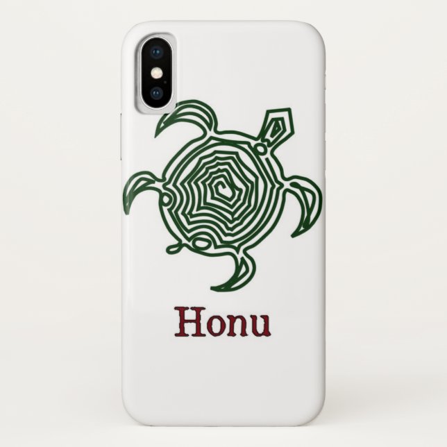 Tribal Hawaiian Sea Turtle in Green Case-Mate iPhone Case (Back)