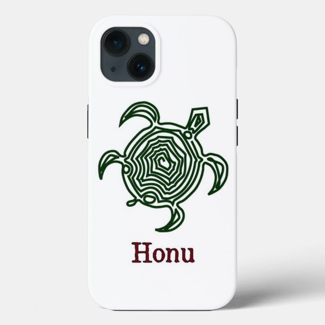 Tribal Hawaiian Sea Turtle in Green Case-Mate iPhone Case (Back)