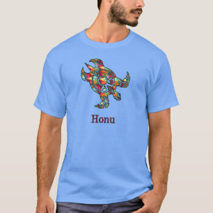 Tribal Hawaiian Sea Turtle in Rainbow T-Shirt