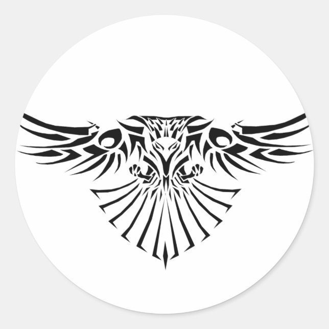 Tribal Hawk Tattoo Design Sticker (Front)