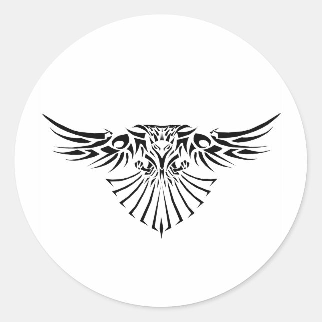 Tribal Hawk Tattoo Design Sticker (Front)