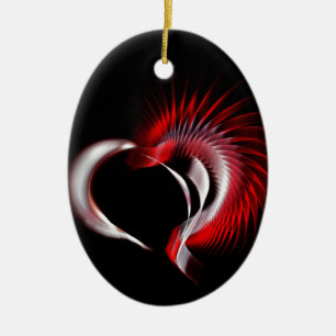 Tribal Heart Ceramic Tree Decoration