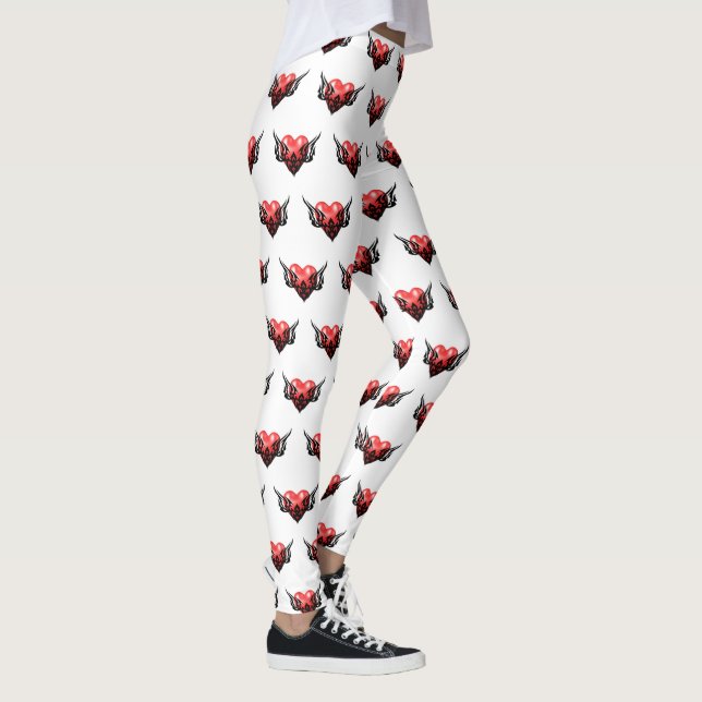 Tribal Heart Tattoo Art Leggings (Right)