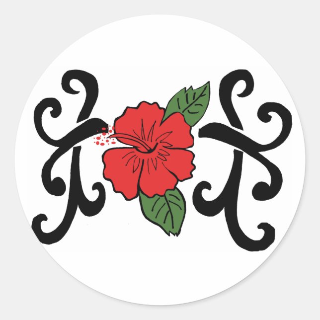 Tribal hibiscus stickers (Front)