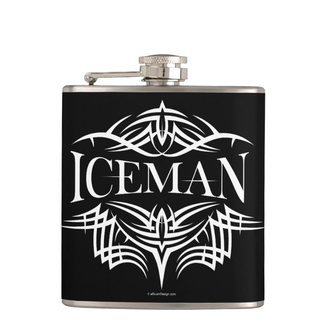 Tribal Hockey (Iceman) Hip Flask (Front)