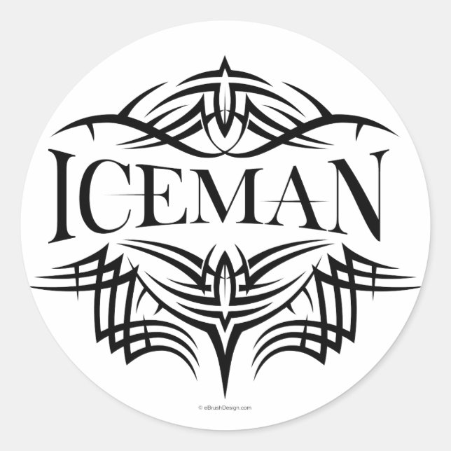 Tribal Hockey Iceman (plain) Classic Round Sticker (Front)