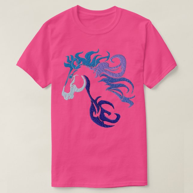 Tribal Horse Horse Head Colourful  T-Shirt (Design Front)