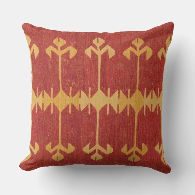 Tribal Ikat Accent Throw Pillow (Front)