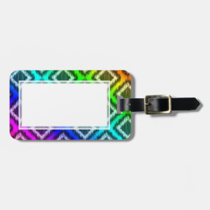 Tribal Ikat Rainbow Colourful Pattern Luggage Tag