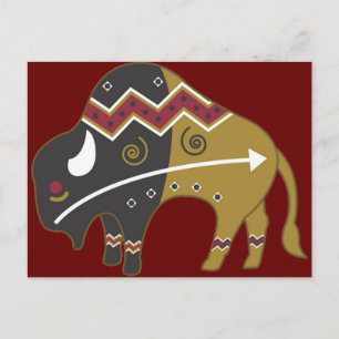 Tribal Indian Buffalo Postcard