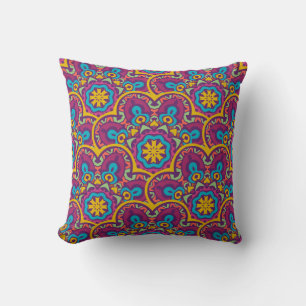 Tribal indian ethnic seamless mandalas repeat desi cushion