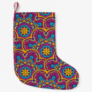 Tribal indian ethnic seamless mandalas repeat desi small christmas stocking