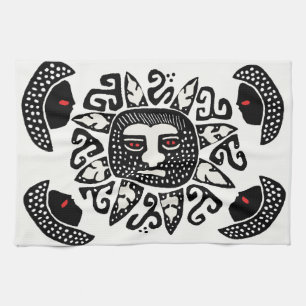 Tribal Indian Sun Spirit Tea Towel