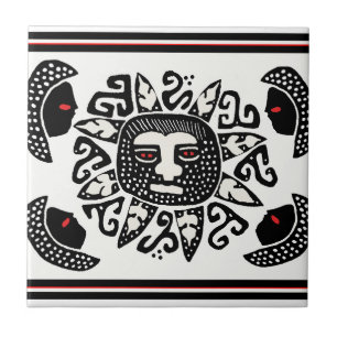 Tribal Indian Sun Spirit Tile