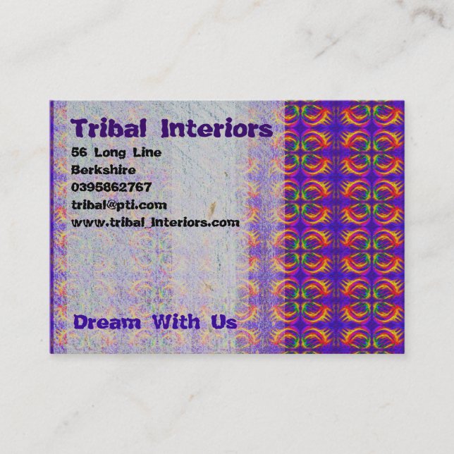 Tribal Interiors Profile Card (Front)