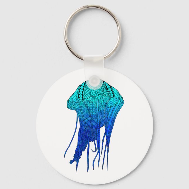 Tribal Jellyfish Key Ring (Front)