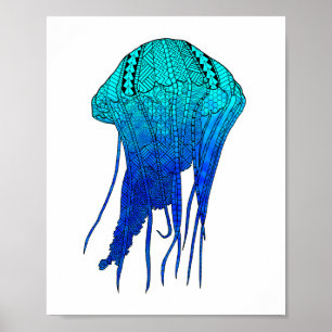Tribal Jellyfish Poster