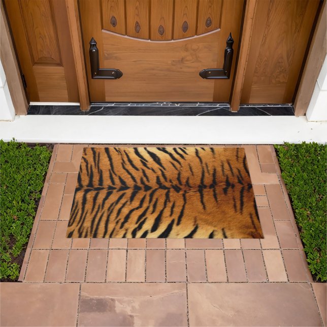 Tribal jungle animal fur Tiger Print Doormat (Outdoor)