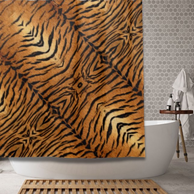 Tribal jungle animal fur Tiger Print Shower Curtain (Tribal jungle animal fur Tiger Print Shower Curtain)