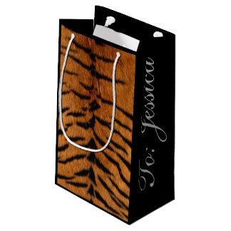 Tribal jungle animal fur Tiger Print Small Gift Bag