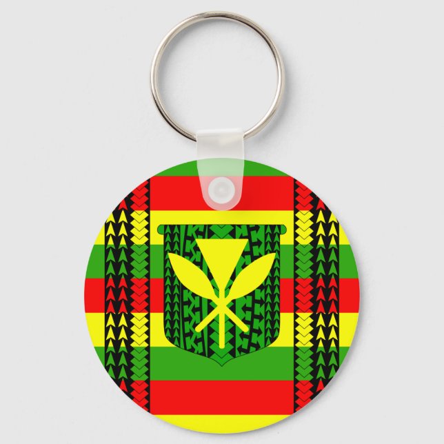 Tribal Kanaka Maoli Flag Key Ring (Front)