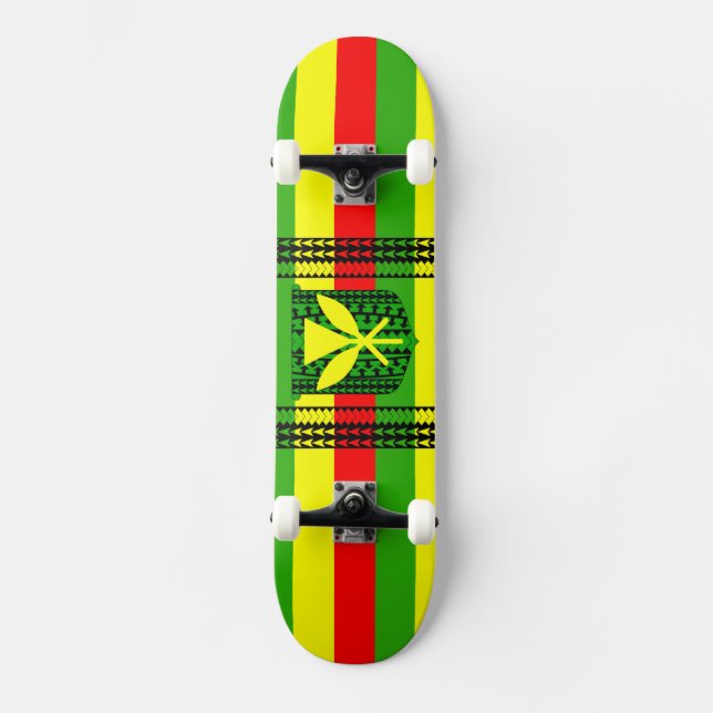Tribal Kanaka Maoli Flag Skateboard (Front)