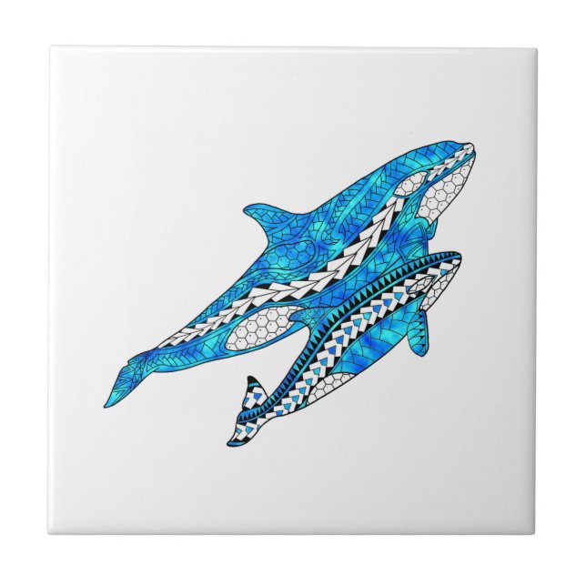 Tribal Killer Whales Tile (Front)