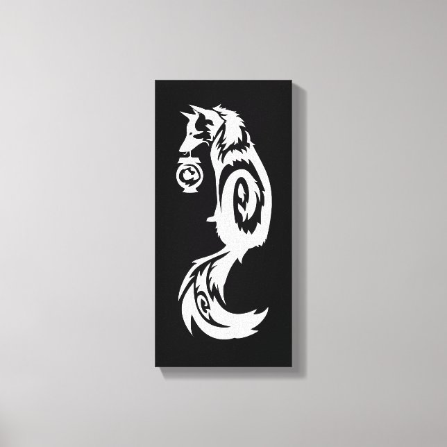 Tribal Kitsune Fox with Spirit Lantern Canvas Print (Front)