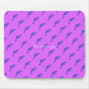 tribal leaping dolphins pink Thunder_Cove Mouse Mat