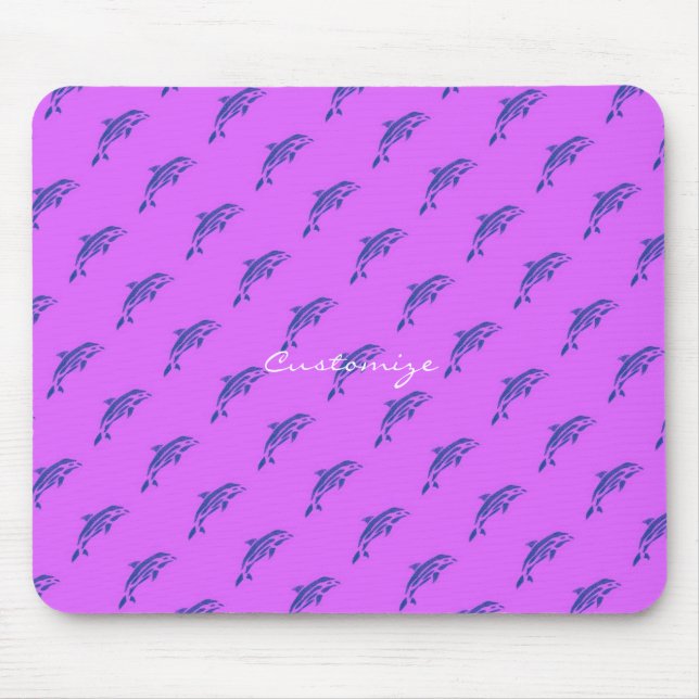 tribal leaping dolphins pink Thunder_Cove Mouse Mat (Front)