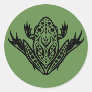 Tribal Leopard Frog Classic Round Sticker