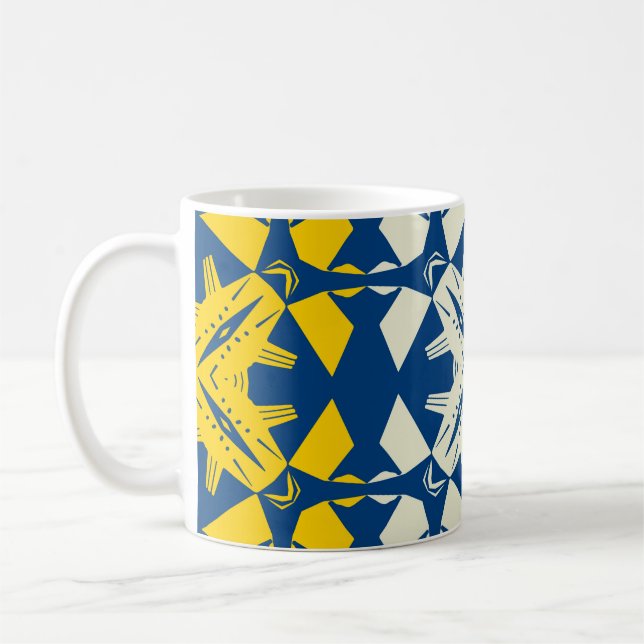 Tribal like asian feel seamless pattern, abstract  coffee mug (Left)