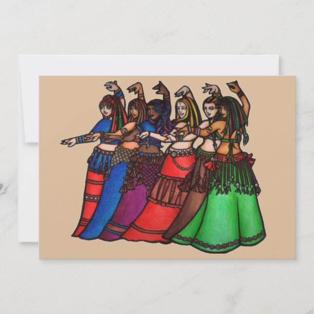 Tribal Line belly dance  Invitation (Front)