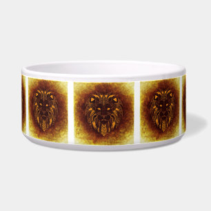 tribal lion cat food bowl