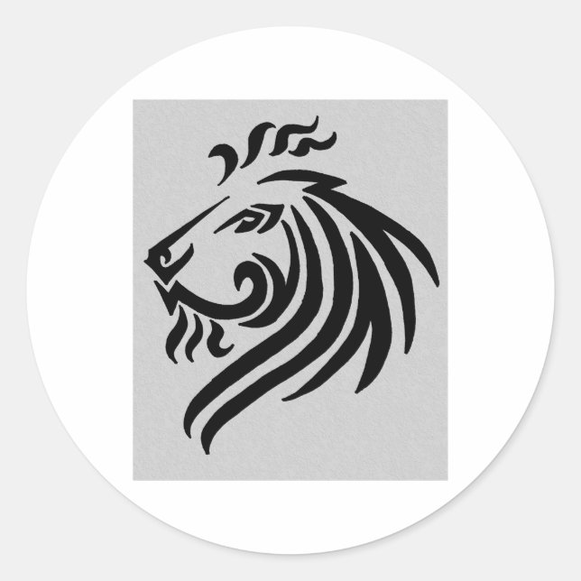TRIBAL LION CLASSIC ROUND STICKER (Front)