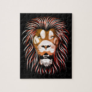 Tribal Lion Face Jigsaw Puzzle
