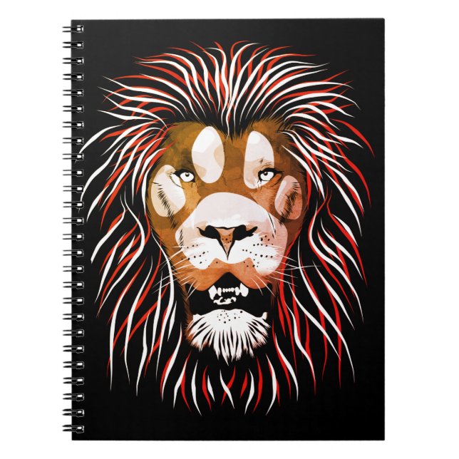 Tribal Lion Face Notebook (Front)